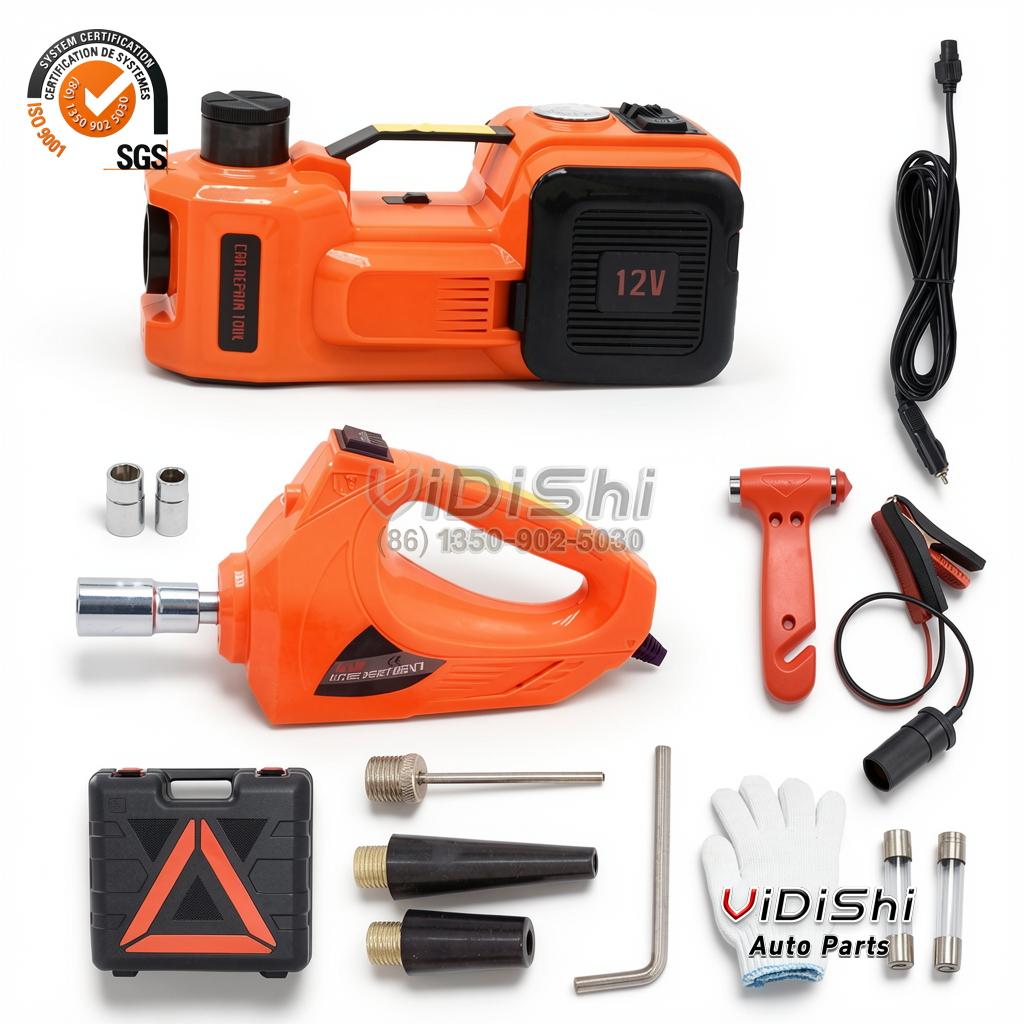 All Products 11 3 in 1 12V 5 Ton Electric Car Hydraulic Jack with Air Pump and Electric Impact Wrench, for Tire Change gallery view