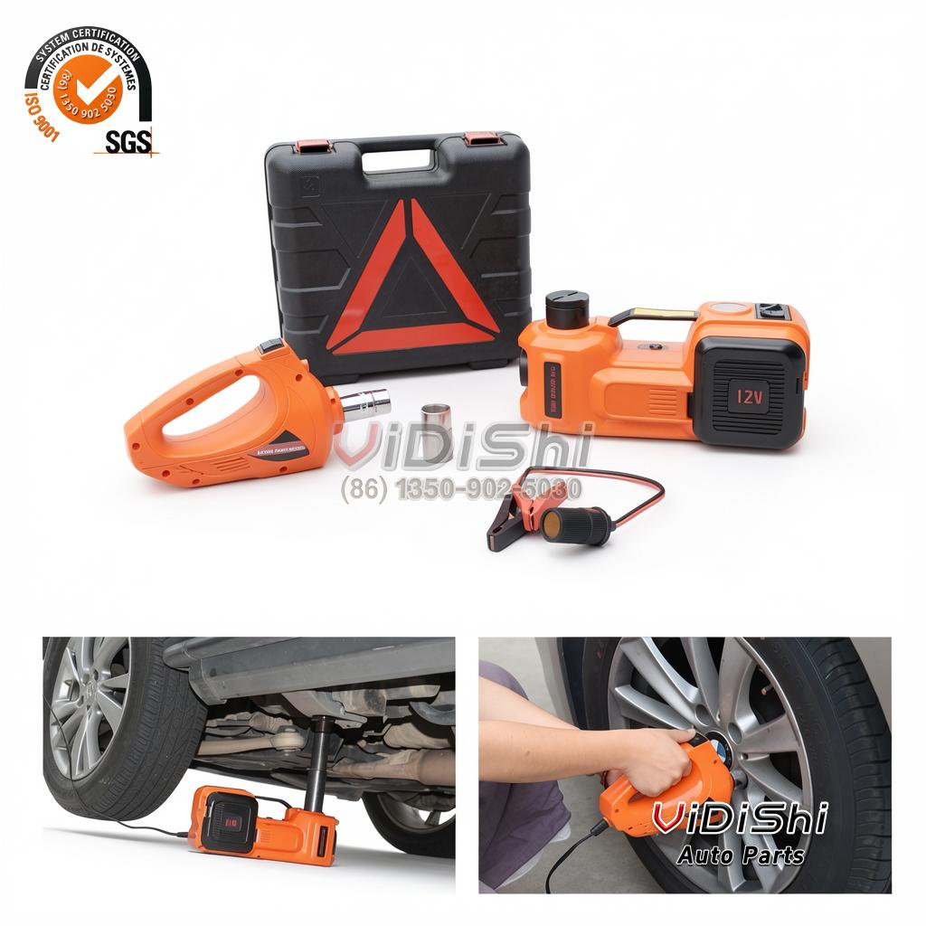 All Products 13 3 in 1 12V 5 Ton Electric Car Hydraulic Jack with Air Pump and Electric Impact Wrench, for Tire Change gallery view