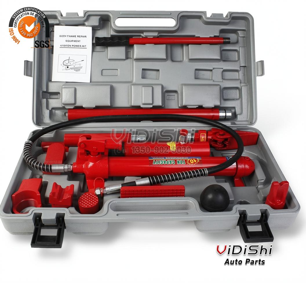 10 Ton Porta Power Kit Hydraulic Ram with Pump Body Frame Repair Tool Car Jack for Auto Garage Workshop front view
