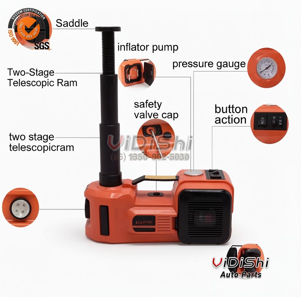 All Products 10 Multifunctional 3 in 1 Car ELectric Jack DC12V 5T Compressor Wrench Vehicle Tools Emergency Tool Kit gallery view