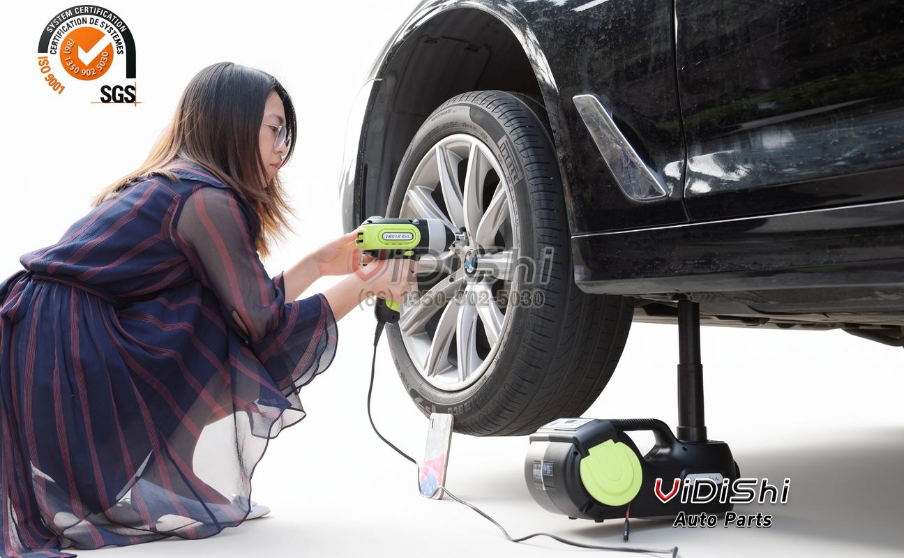 Factory Direct Sale 3 in 1 Car ELectric Jack DC12V 5T Compressor Wrench Vehicle Tools Emergency Tool Kit front view