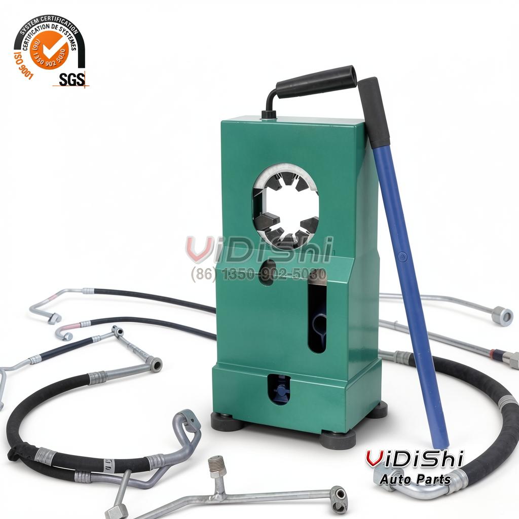 ACTECmax Universal Manual Tube Pressing Machine AC.135.1476 High Carbon Steel Hydraulic Built-In Jack Portable Auto Air front view