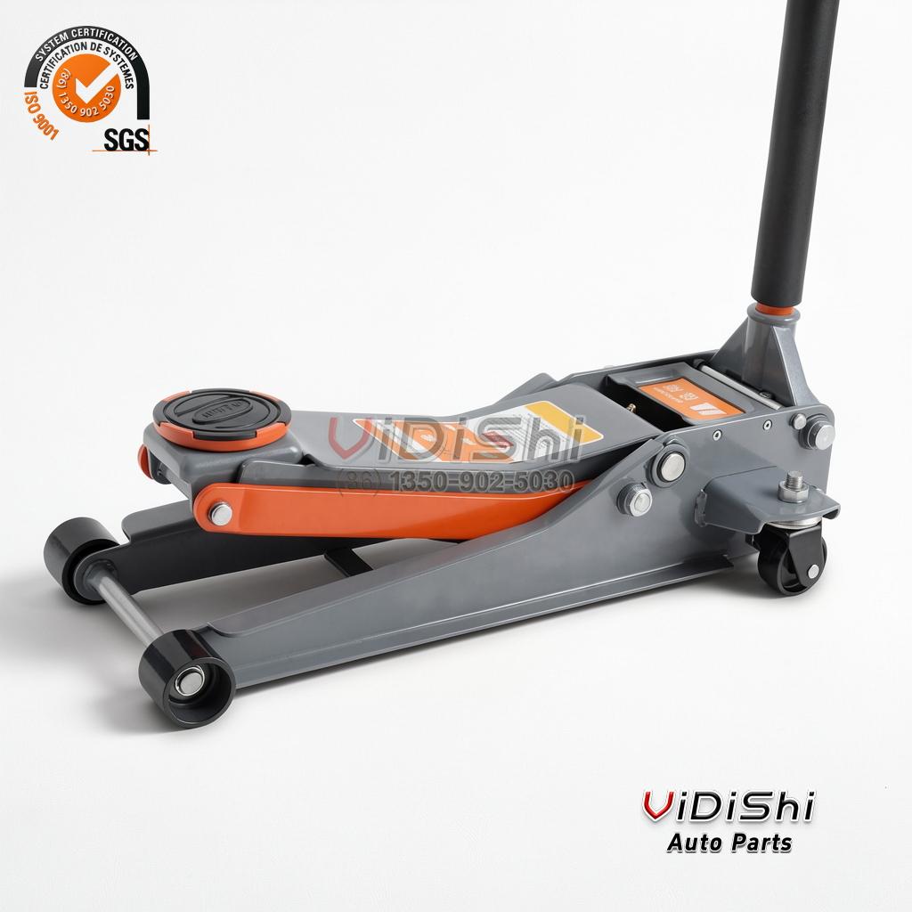 3 Ton Hydraulic Floor Jack Dual Pump Hand Operated Trolley Jack Steel Car Jack 500mm Lifting Height for Garage front view