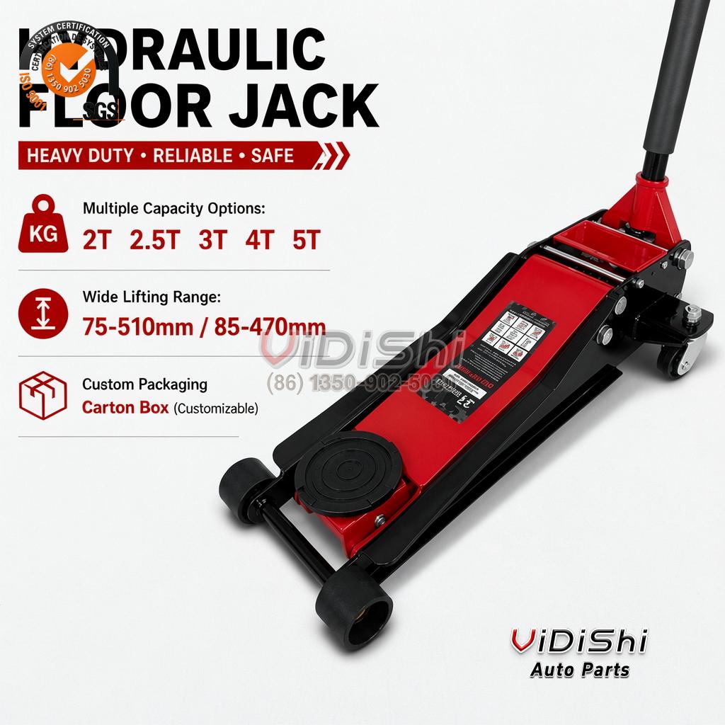 3t Hydraulic Floor Jack Low Profile Car Jack Quick Lift Garage Jack front view