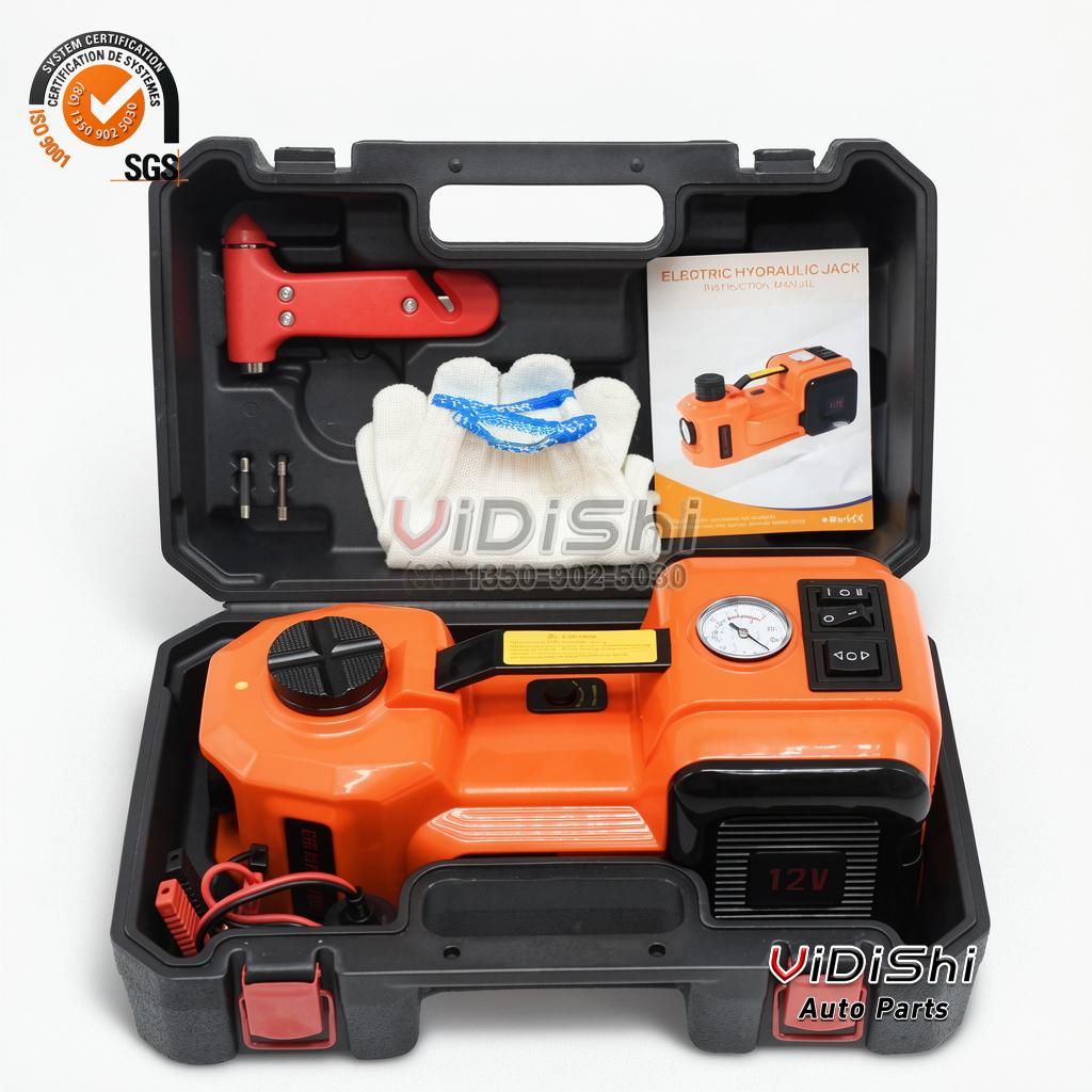 All Products 12 New Product 5 Ton Electric Car Jack With Air Pump 12v Electric Hydraulic Car Jack Kit Set for Tire Change and Road Emergency gallery view