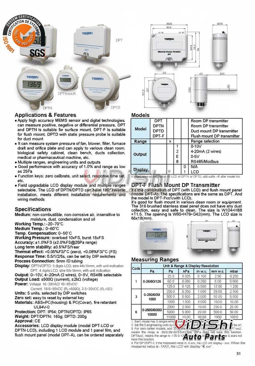 All Products 11 DPT/DPT-F/DPTN/DPTD Differential Pressure Transmitter gallery view