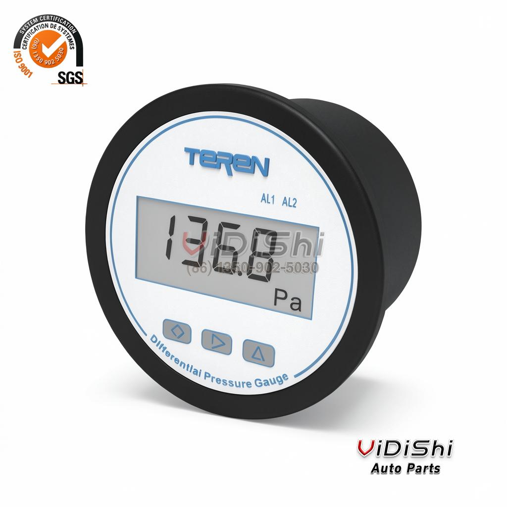 Mini Digital Differential air Pressure Gauge with Buzzer Alarm and Keys front view