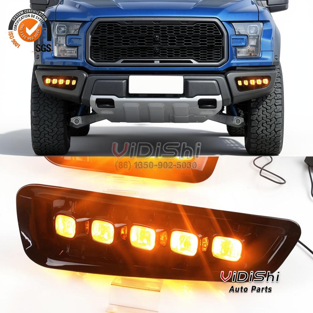 FogLight front view view of 4x4 Pickup Trucks High Quality Black Double Colors LED Fog L