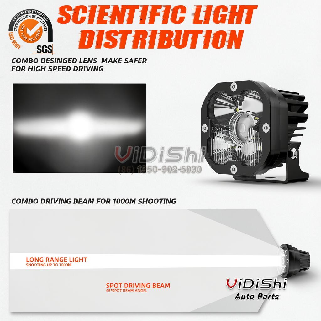 All Products 8 FogLight beam pattern view of Super Bright Off Road Led Work Light 12V 24V 100W 1000M Led