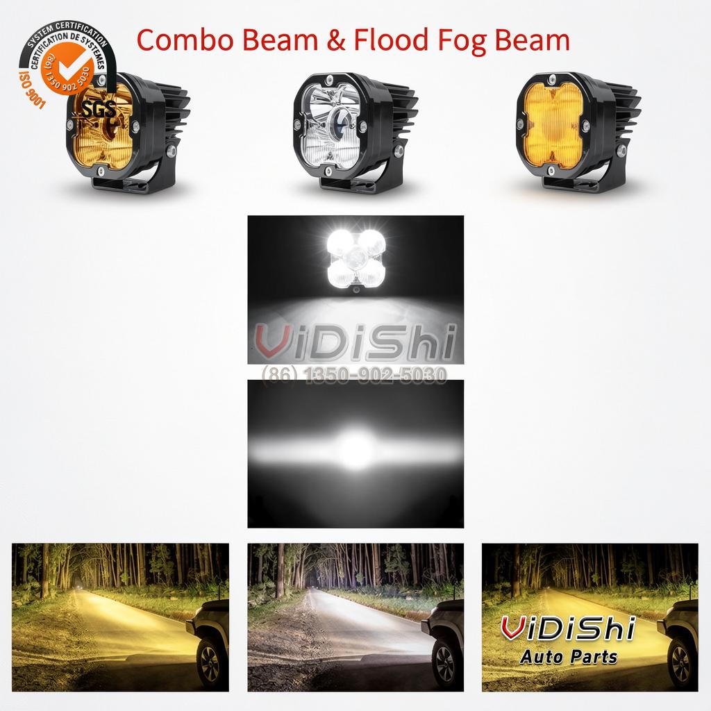 All Products 9 FogLight on vehicle view of Super Bright Off Road Led Work Light 12V 24V 100W 1000M Led