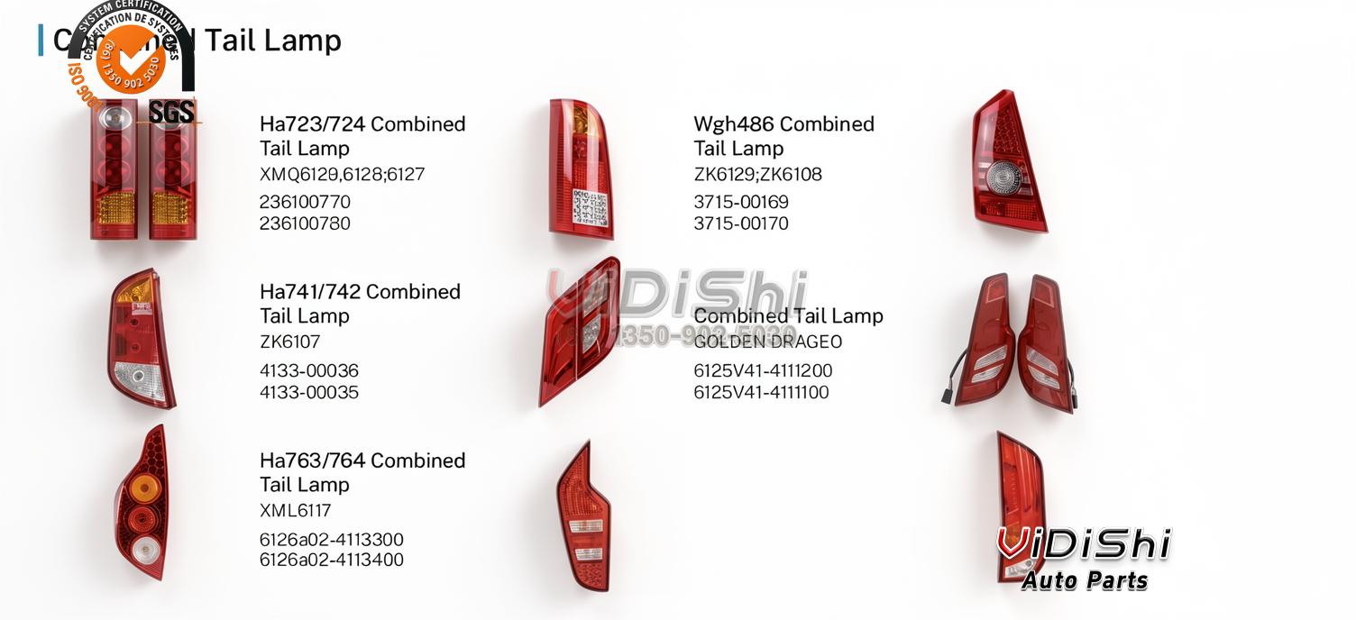FogLight front view view of Rear Taillight Combined Tail Lamp 6125V41-4107200 Left Fog L