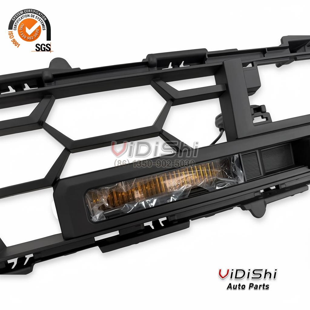 FogLight front view view of Spedking Mesh ABS Grill Front Bumper Grille with Fog Light