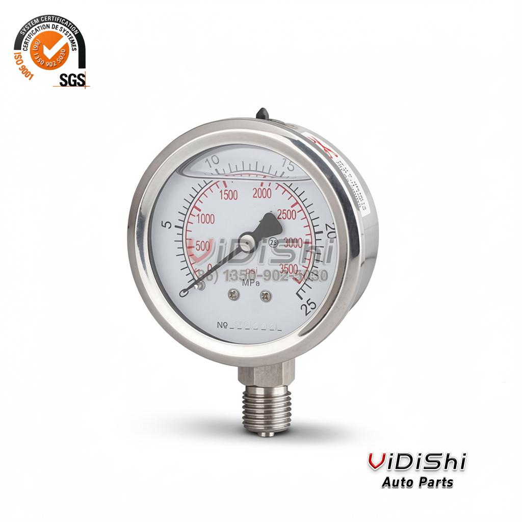 All Products 11 The CX-PG-P 0~40 Mpa 60mm Radial Install Stainless Steel 2.5% High Accuracy Oil Filled Pressure Gauge gallery view