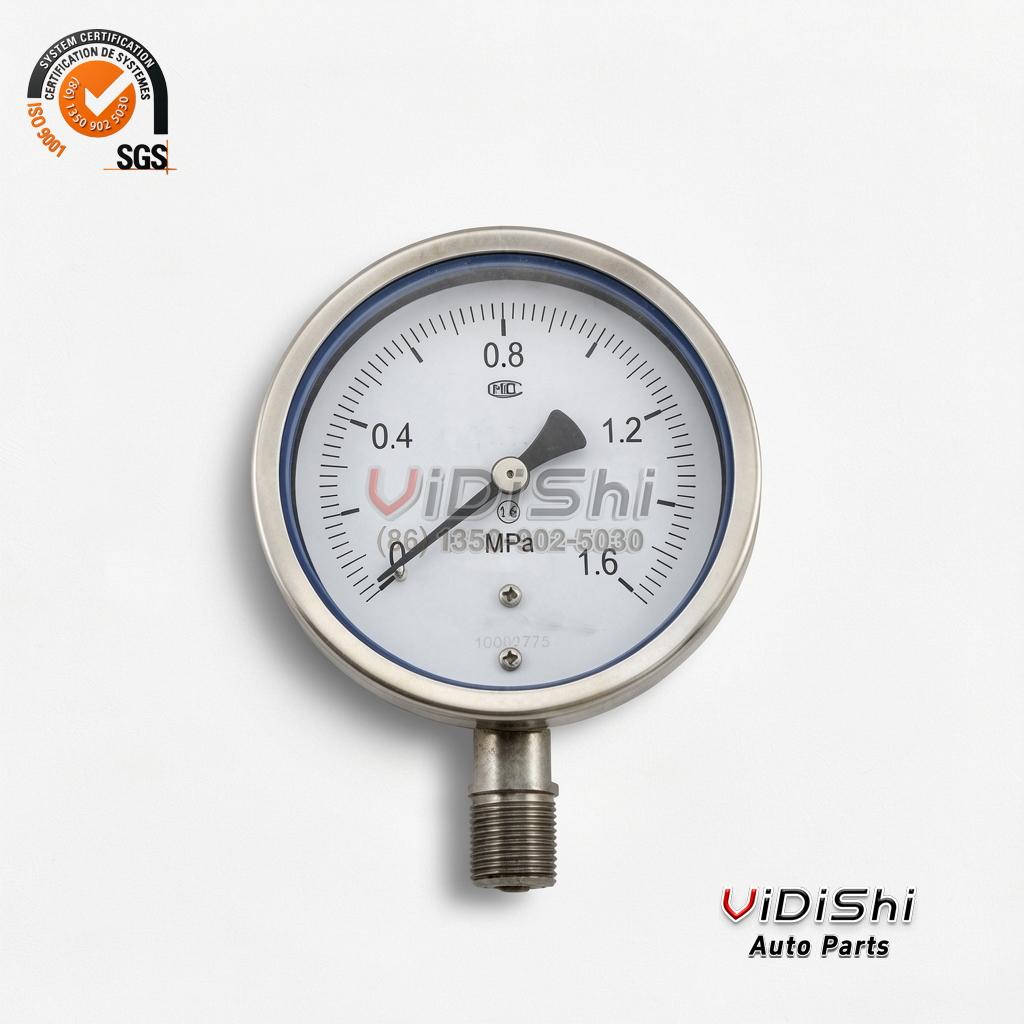 Industrial Custom Diaphragm Pressure Gauge Shock Resistant Liquid Filled Manometer Radial & Axial Installation front view