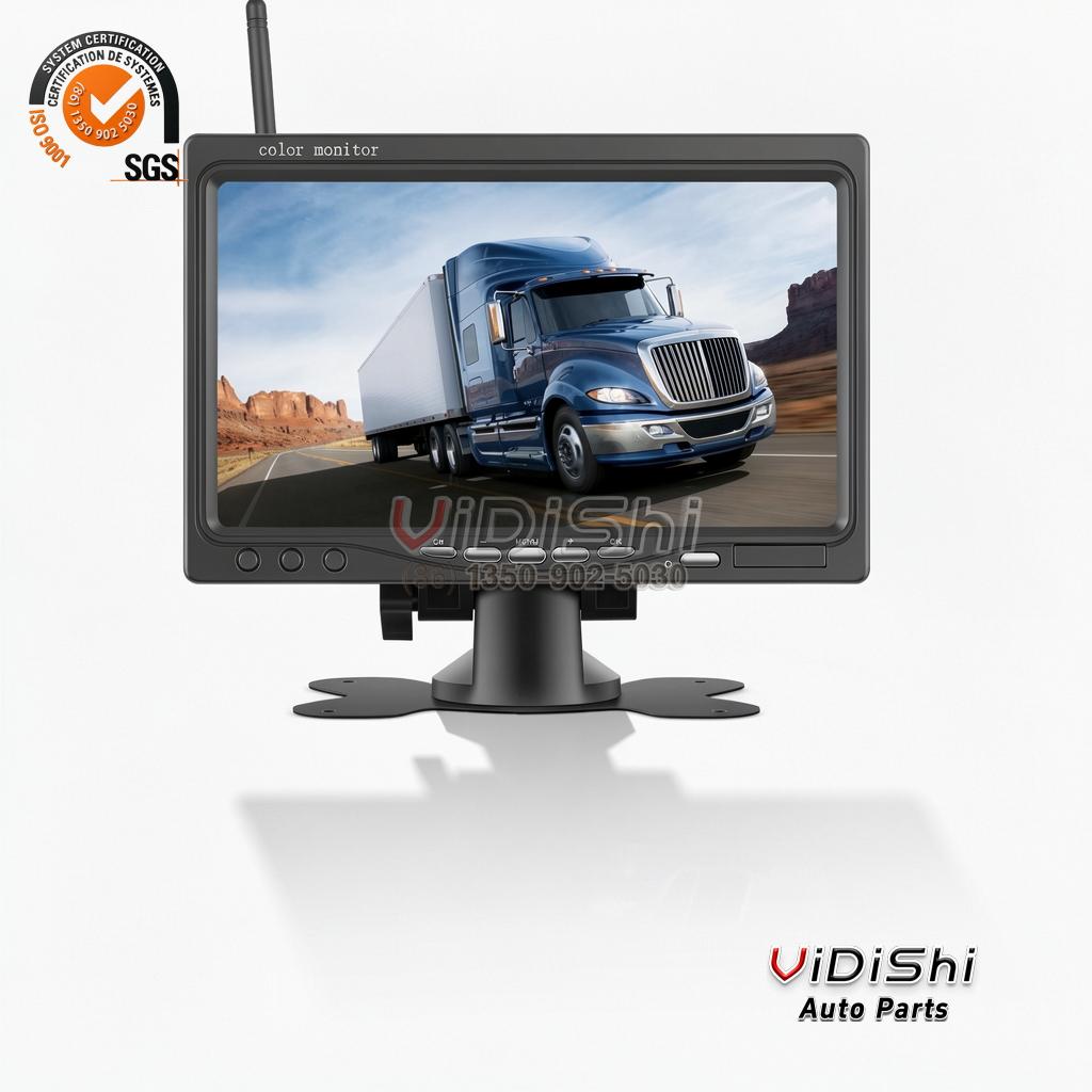 Podofo Digital Signal 7'' Wireless Backup Camera Monitor IP68 Waterproof Night Vision 2 X Rear Camera for Trucks Bus RV OEM/ODM front view