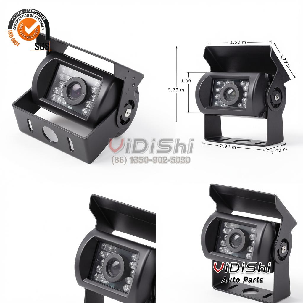 All Products 9 Podofo 9'' Quad Split Monitor Car Rear View Camera Kit Waterproof Night Vision for Truck Bus RV Heavy-duty Vehicles 12V-35V gallery view