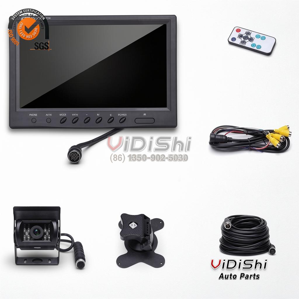 All Products 11 Podofo 9'' Quad Split Monitor Car Rear View Camera Kit Waterproof Night Vision for Truck Bus RV Heavy-duty Vehicles 12V-35V gallery view