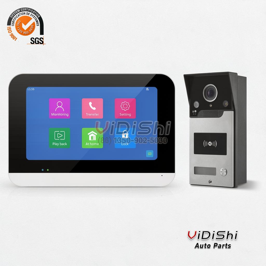 Tuya Smart WiFi Video Door Phone Intercom System 7 Inch Touch Monitor Wireless Doorbell Kit with IC Card Unlock PST-DB10-IC front view