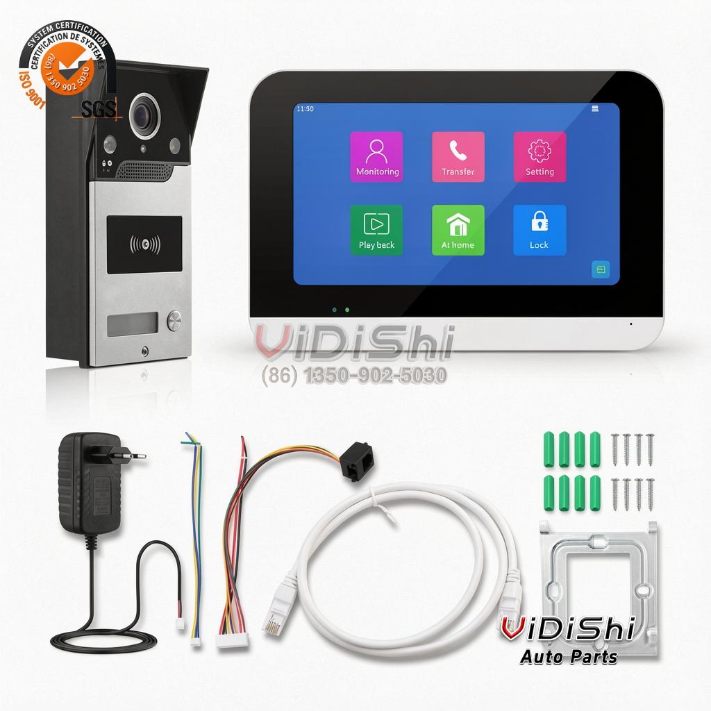 All Products 12 Tuya Smart WiFi Video Door Phone Intercom System 7 Inch Touch Monitor Wireless Doorbell Kit with IC Card Unlock PST-DB10-IC gallery view