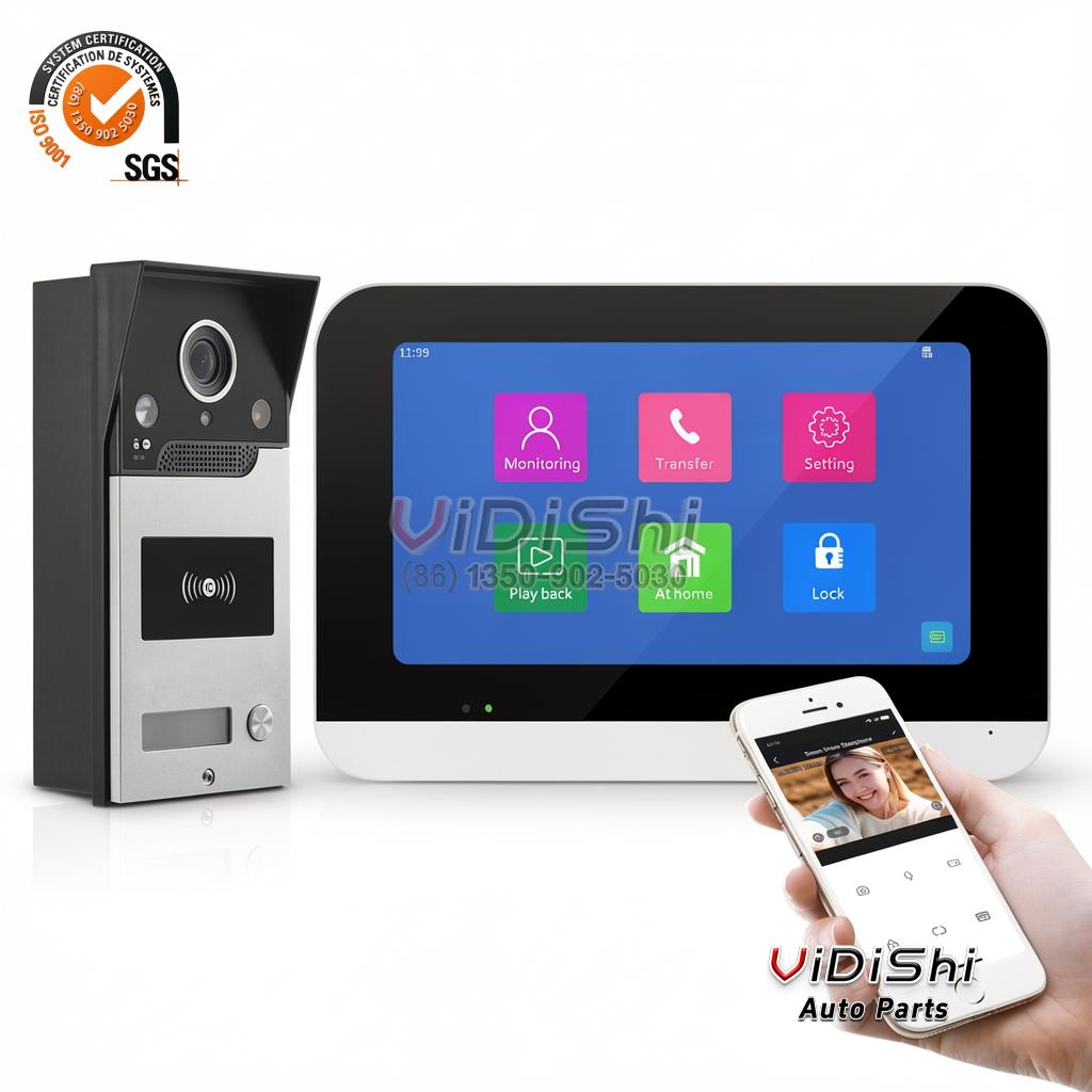 All Products 11 Tuya Smart WiFi Video Door Phone Intercom System 7 Inch Touch Monitor Wireless Doorbell Kit with IC Card Unlock PST-DB10-IC gallery view