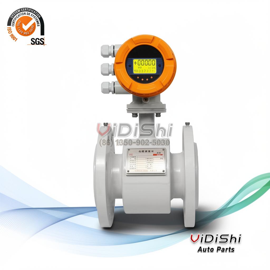 LANHUI Industrial Electromagnetic Flow Meter High Precision (+/-0.2%) Digital LCD Display Flange Type Water Stainless Steel front view
