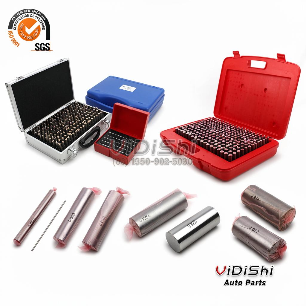 Precision Steel Industrial Grade Cylindrical Pin Gauge Set with Storage Case Measuring .011-1" Minus Hole Sizes front view