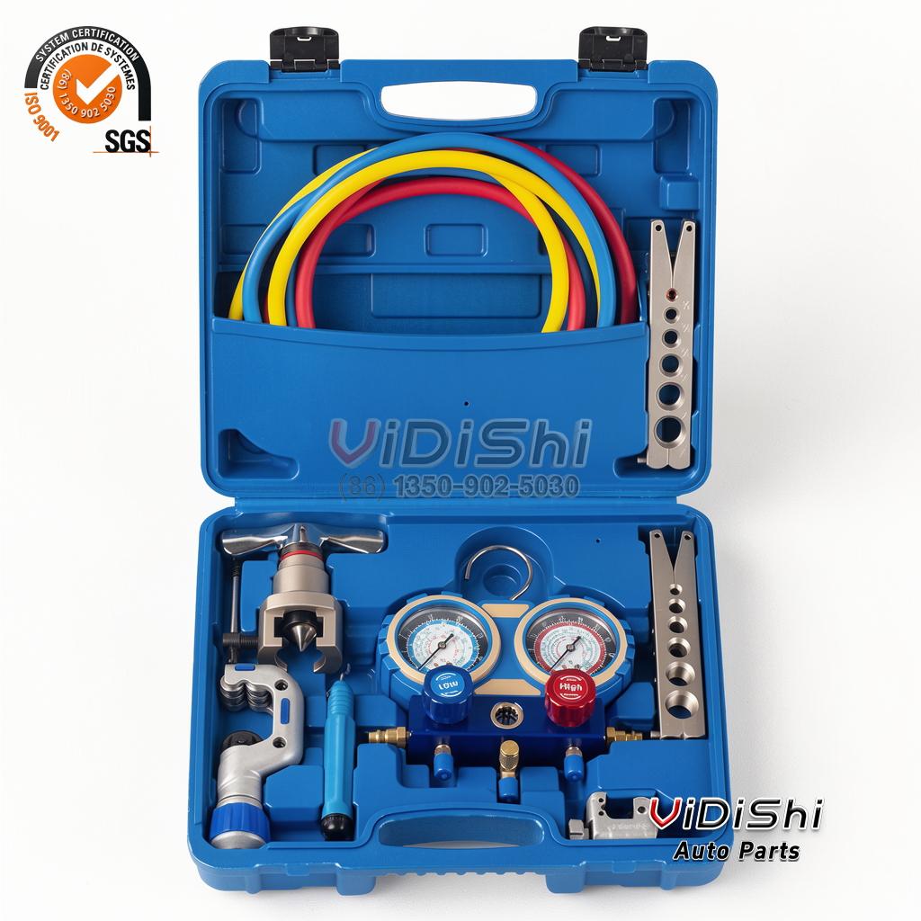 All Products 9 Universal Air Conditioner Flaring Tool Set Refrigerant Gauge R22 R410 R32 Car Air Conditioning OEM Customizable Pressure Gauge gallery view