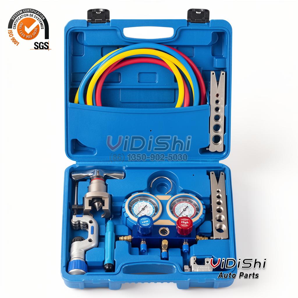 Universal Air Conditioner Flaring Tool Set Refrigerant Gauge R22 R410 R32 Car Air Conditioning OEM Customizable Pressure Gauge front view