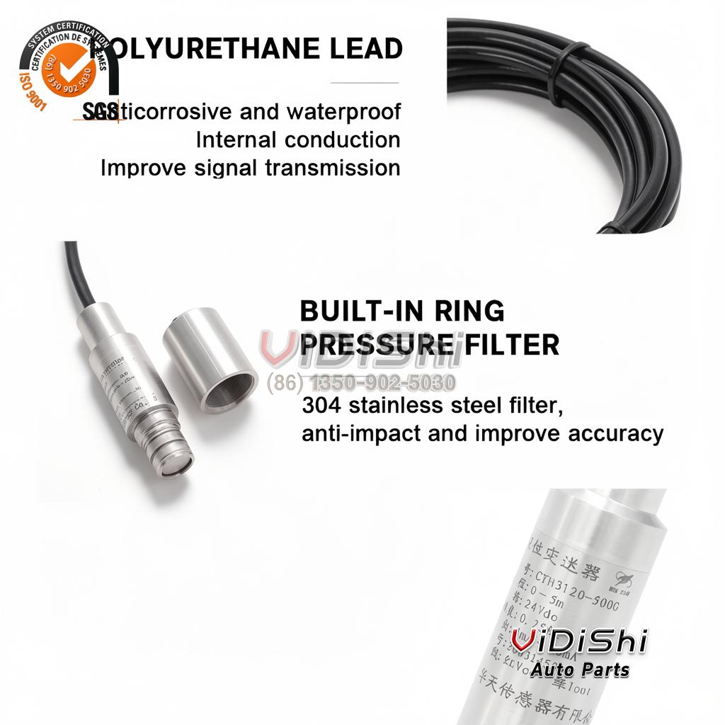All Products 11 HUATIAN 0-10M Submersible Liquid Level Gauge Transducer 1m/2m/3m/4m/5m 4-20mA 0-10V 0-5V RS485 IP68 DC24V 304SS 0.2% Accuracy gallery view