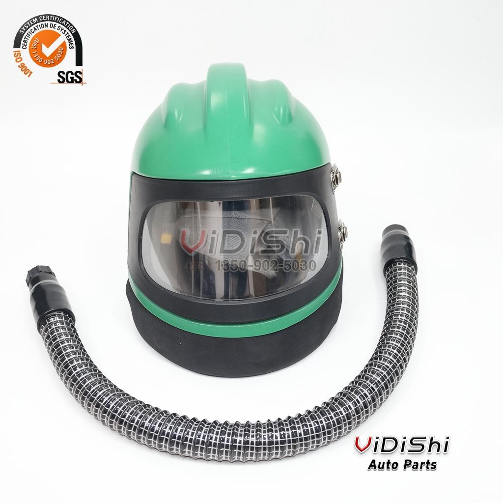 All Products 9 Hood hinge detail view of Sandblasting Helmet with Shoulder Protective Cape Sand Blast