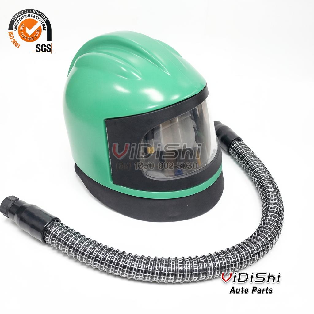 All Products 10 Hood on vehicle view of Sandblasting Helmet with Shoulder Protective Cape Sand Blast