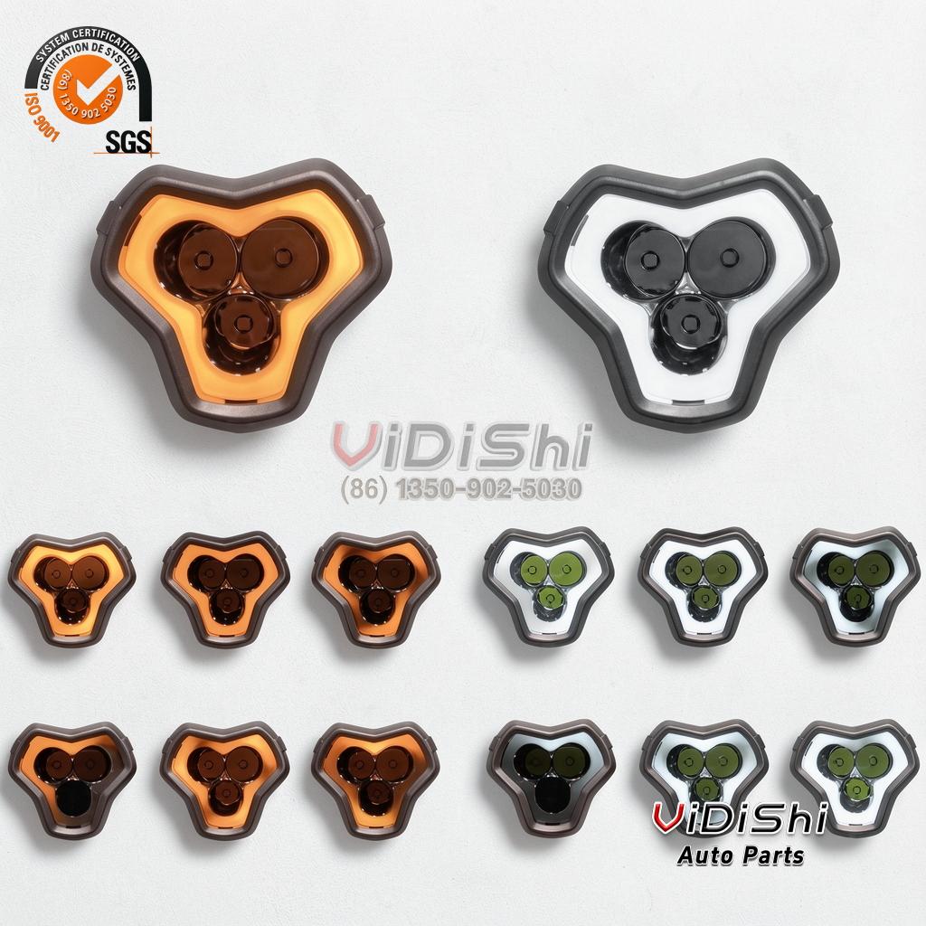 All Products 12 Hood package view of 90W 9900LM Tri Spot Auxiliary Light With Amber White DRL Cha
