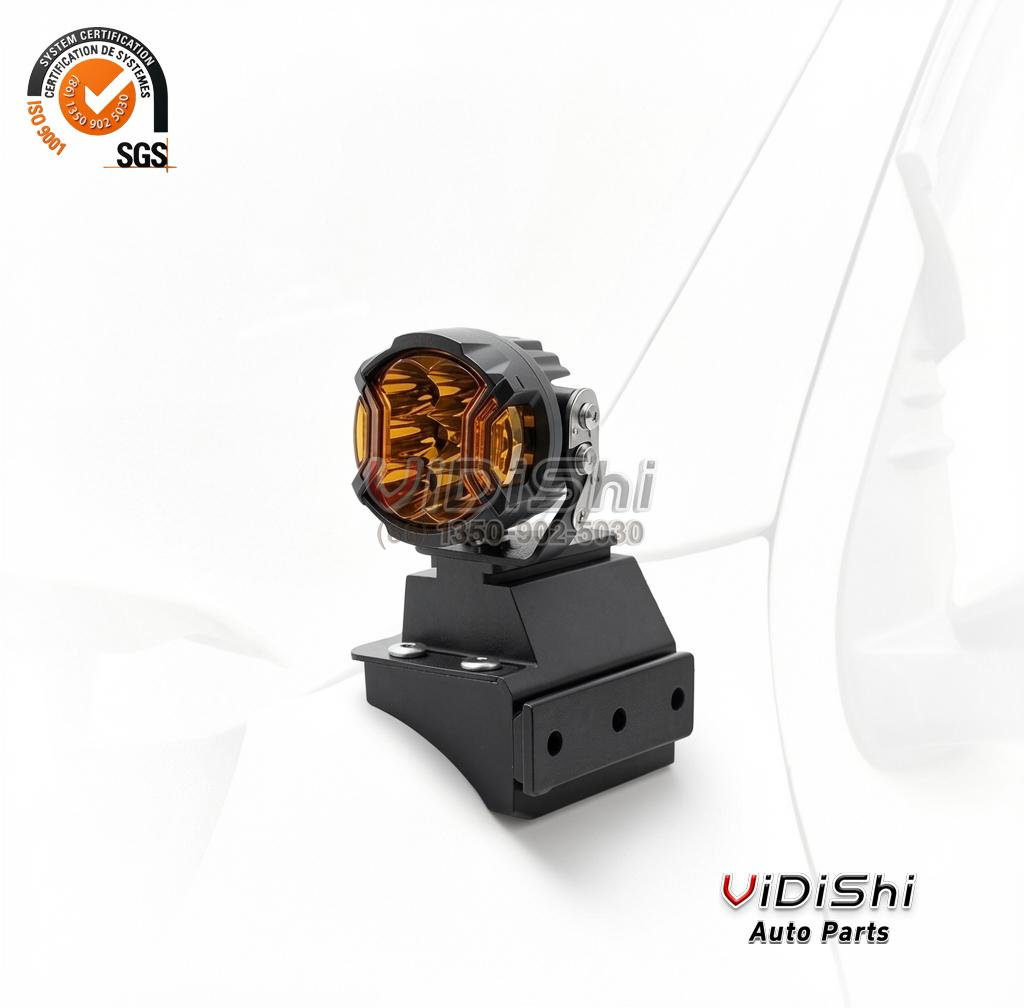 Hood front view view of CNC Off Road Aux LED Auxiliary Spot Light Holder A-Pillar Ho