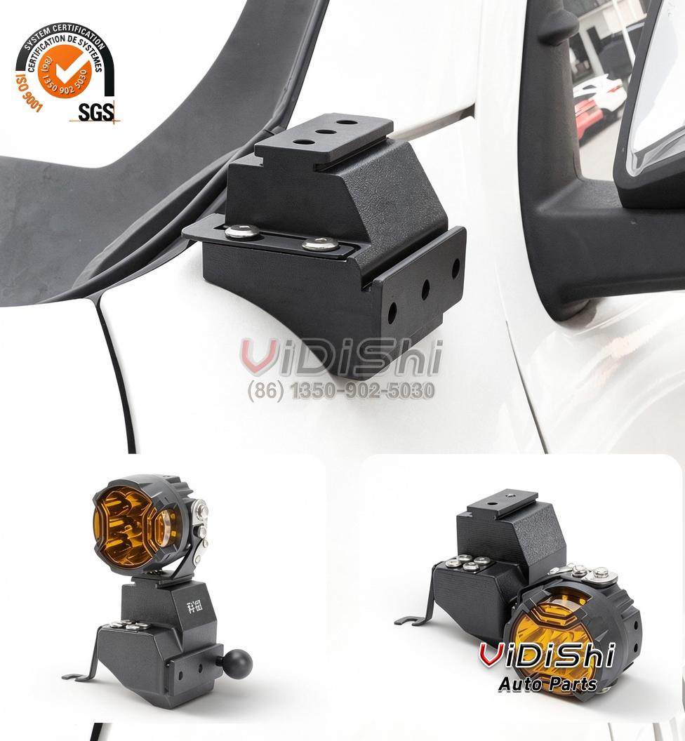 All Products 12 Hood package view of CNC Off Road Aux LED Auxiliary Spot Light Holder A-Pillar Ho