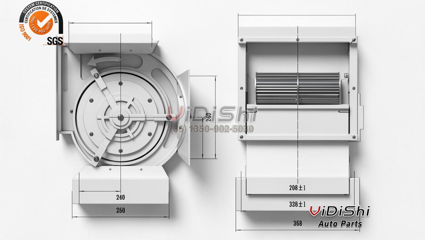 All Products 6 Extraction blower dimensions diagram view of 9/9 550W Enclosed AC Motor Direct Drive Centrifuge Exhaust F