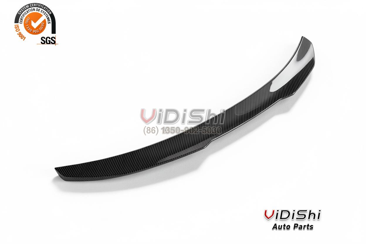 Spoiler front view view of Dry Carbon Fiber Rear Trunk Spoiler Wing