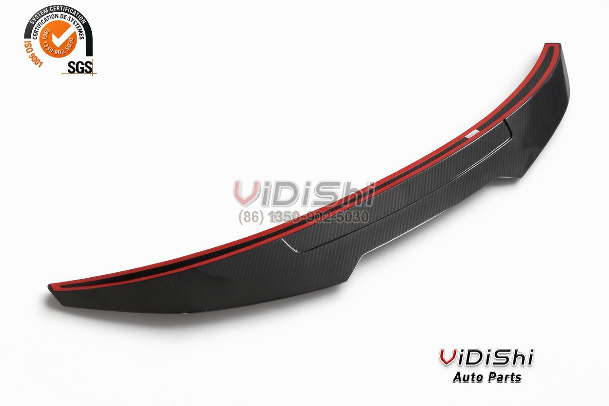 All Products 12 Spoiler install bracket view of Dry Carbon Fiber Rear Trunk Spoiler Wing