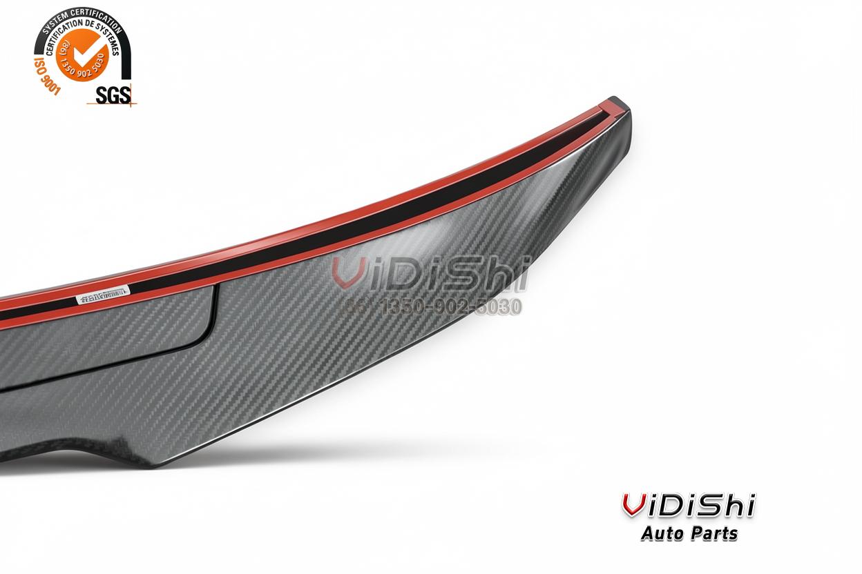 All Products 8 Spoiler rear view view of Dry Carbon Fiber Rear Trunk Spoiler Wing