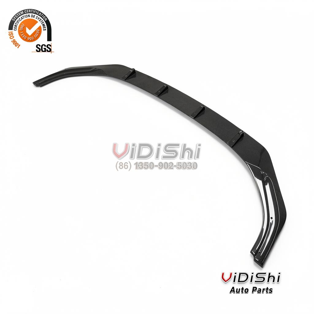 Spoiler front view view of JCSportline Carbon Fiber MK8 Front Lip Spoiler