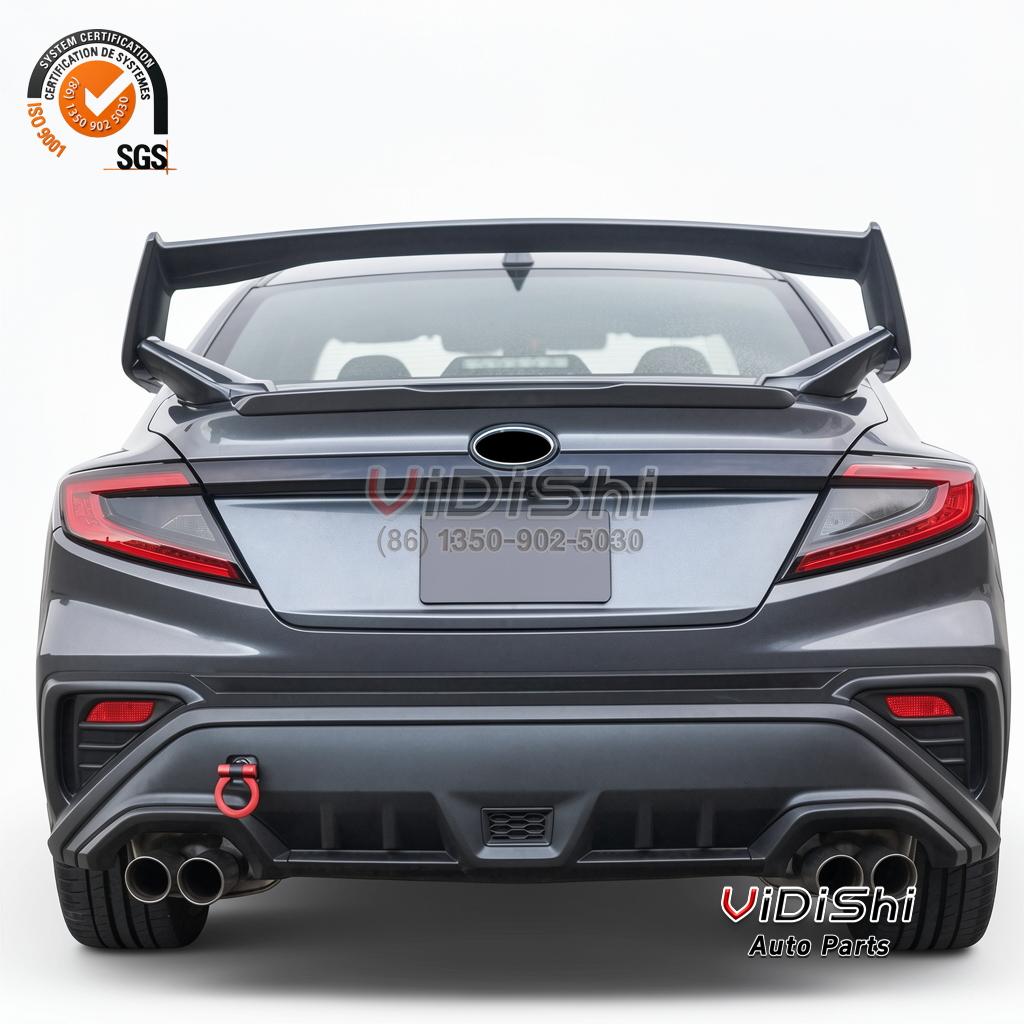 All Products 10 Spoiler on vehicle view of WRX Spoiler ABS Carbon Fiber Look Car Rear Trunk Wing Boot S