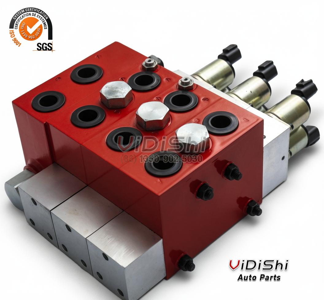 High Pressure 40l/min Hydraulic Solenoid Valve Center 24v Solenoid Valve Hydraulic Parts Hydraulic Valve front view