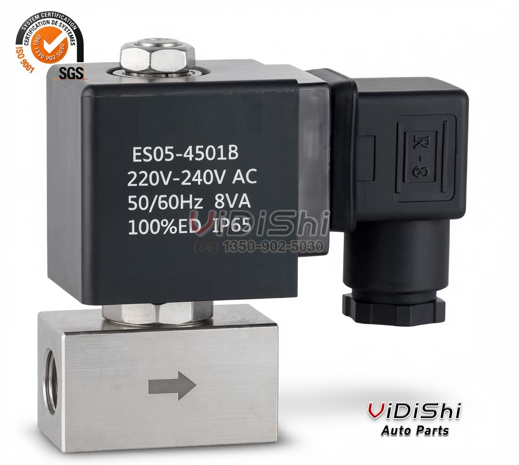 High Pressure Stainless Steel Solenoid Valve Two-Way Pilot Operated High Pressure for Gas OEM Customizable General front view