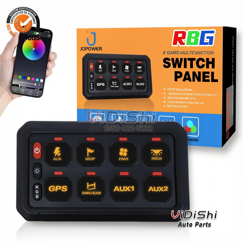 All Products 9 8-Gang Remote LED Control Panel for Off-Road SUV Truck 12 V/24 V Plug-In or Wireless Auto Switches gallery view