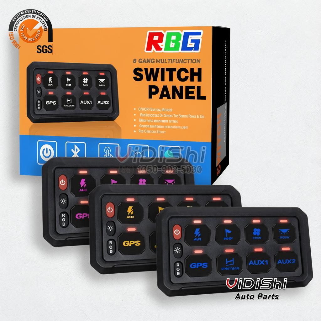 All Products 11 8-Gang Remote LED Control Panel for Off-Road SUV Truck 12 V/24 V Plug-In or Wireless Auto Switches gallery view