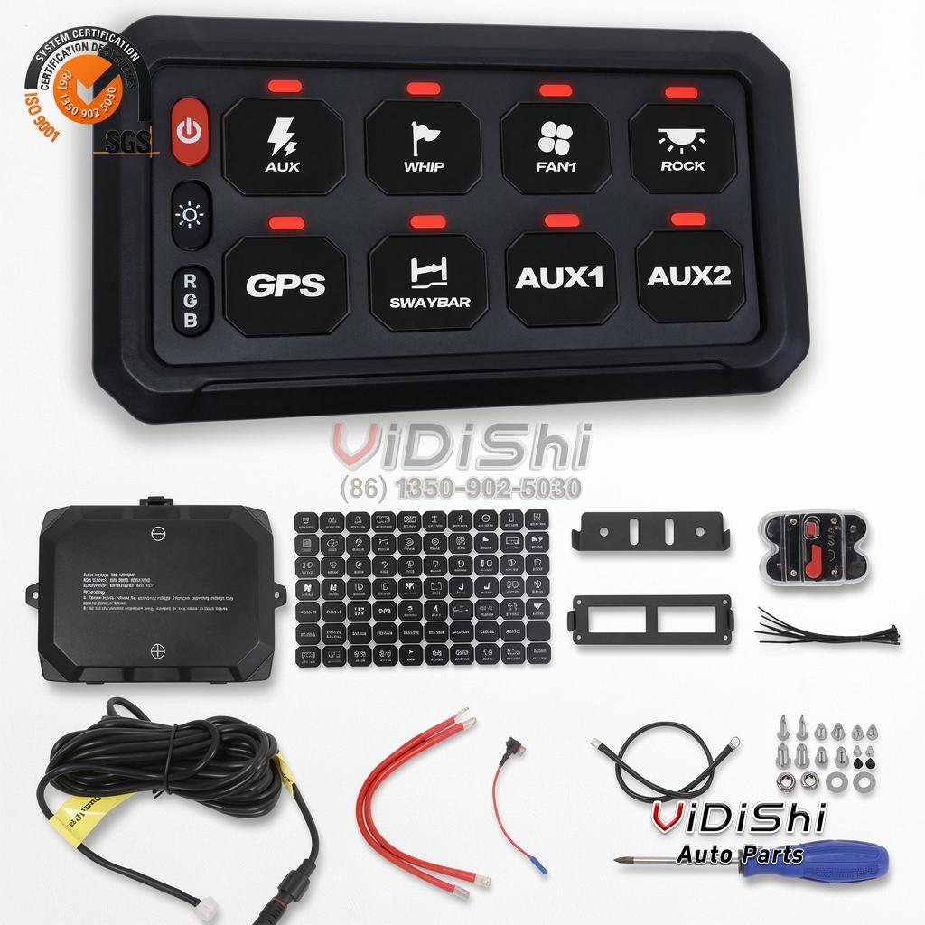 All Products 10 8-Gang Remote LED Control Panel for Off-Road SUV Truck 12 V/24 V Plug-In or Wireless Auto Switches gallery view