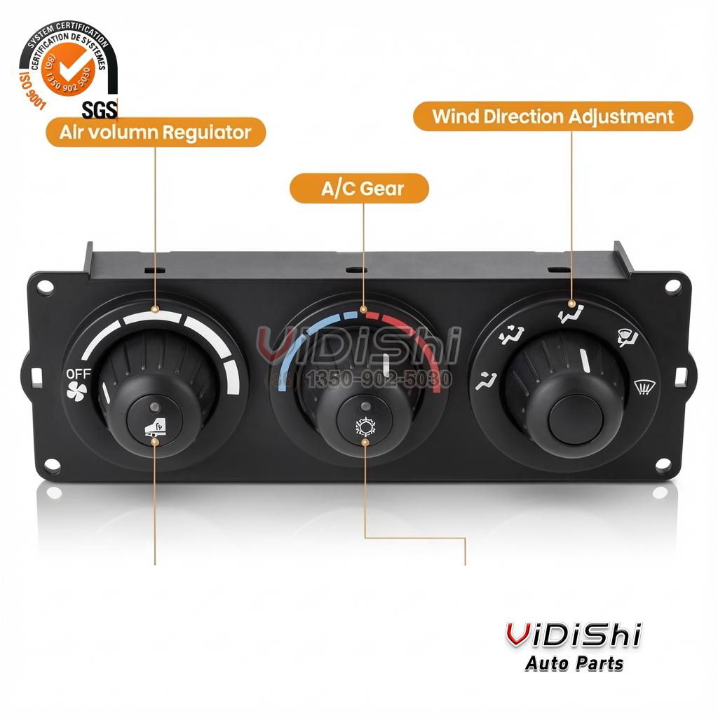Suitable for Kenworth air Conditioning Control Switch F21-1013-21-000 front view