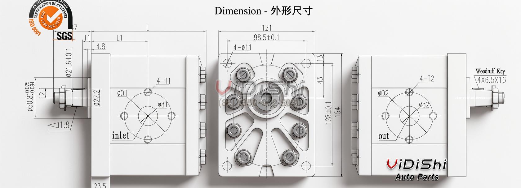 Single Double High Pressure Transmission Oil Change Gear Pump Excavator Part Hydraulic Gear Pump Pressure — front view