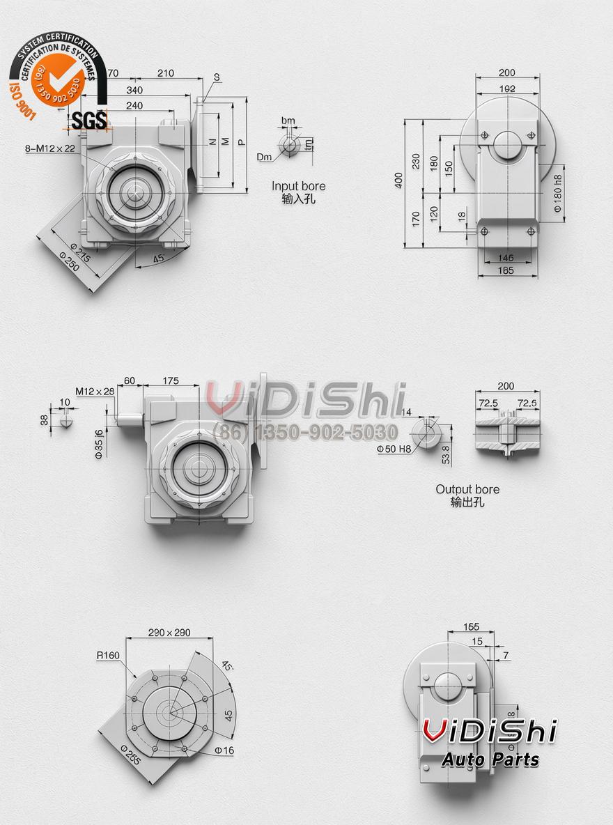 All Products 10 NMRV150 Flange Mounted RV Series Worm Gear Motor Speed Reducer Cast Iron Transmission Gearbox gallery view