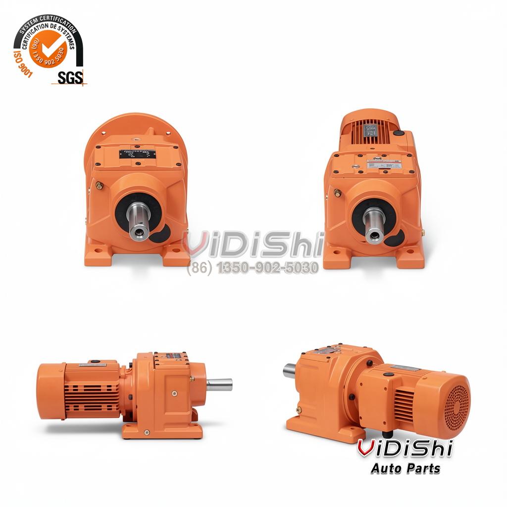 All Products 8 R Series Hard Tooth Helical Bevel Gearbox Inline Double Shafts Worm Gearing Arrangement Speed Reducer Motor for Farm Machinery gallery view