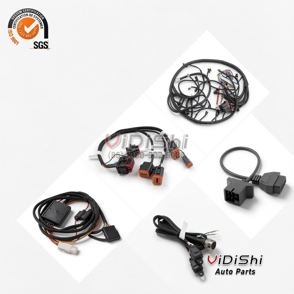 Custom Complete Engine Wiring Harness PVC Insulated for Automobile and Motorcycle Manufactured by Car Accessories Company front view
